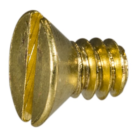 Midwest Fastener #4-40 x 3/16 in Slotted Flat Machine Screw, Plain Brass, 60 PK 62151